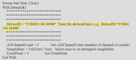 Figure 1 illustrates how/where to enter the DeviceID.