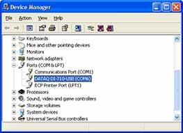 Find DATAQ DIxxx (COM#) - # is the COM port designated for your device.